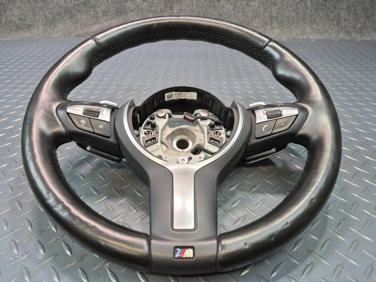 2014-2018 BMW F15 X5 M Sport Leather Heated Steering Black w Paddles & Controls