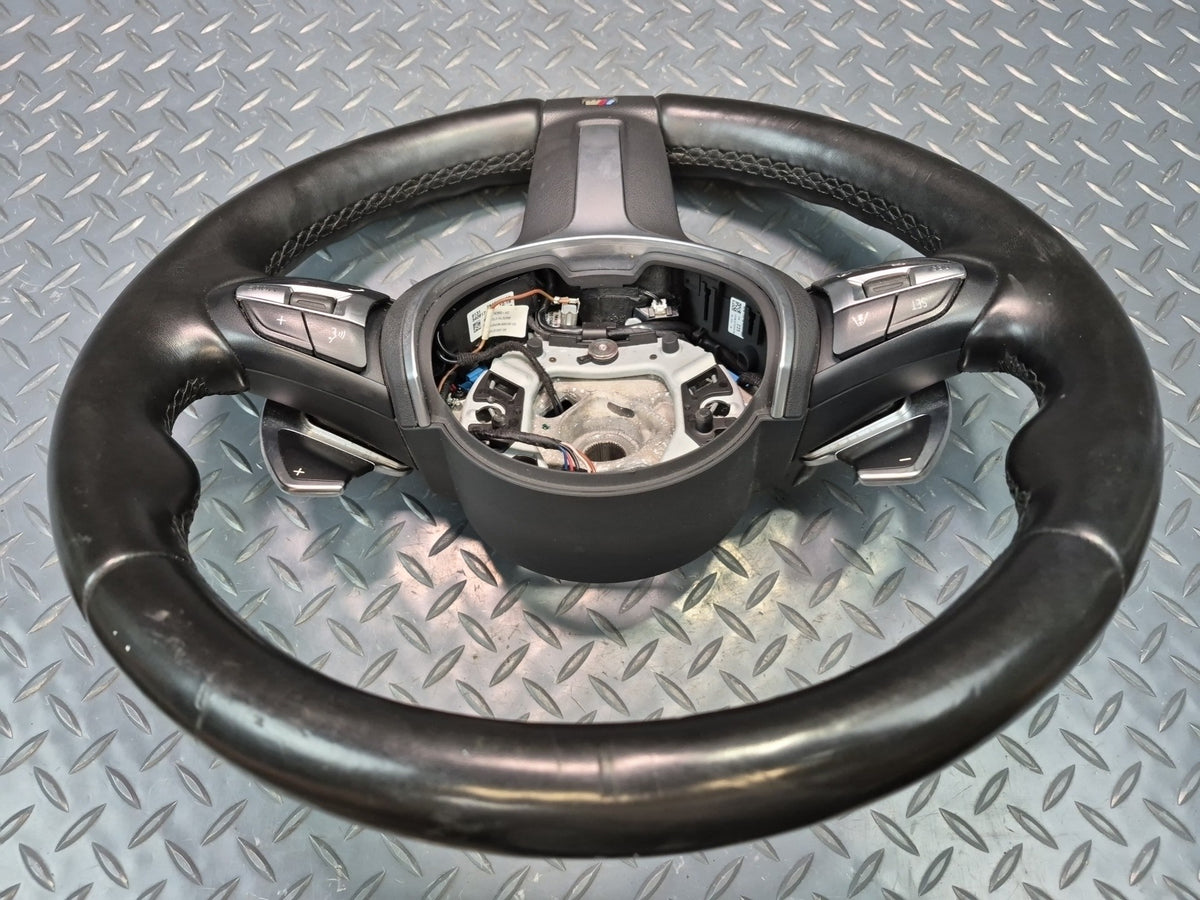 2014-2018 BMW F15 X5 M Sport Leather Heated Steering Black w Paddles & Controls