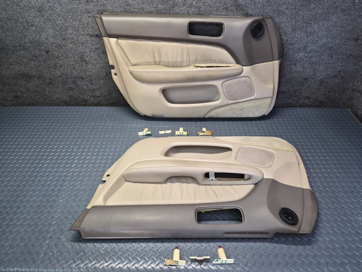 98-00 Lexus UCF20L LS400 Set of 2 Front Door Interior Trim Cover Panel Ivory OEM