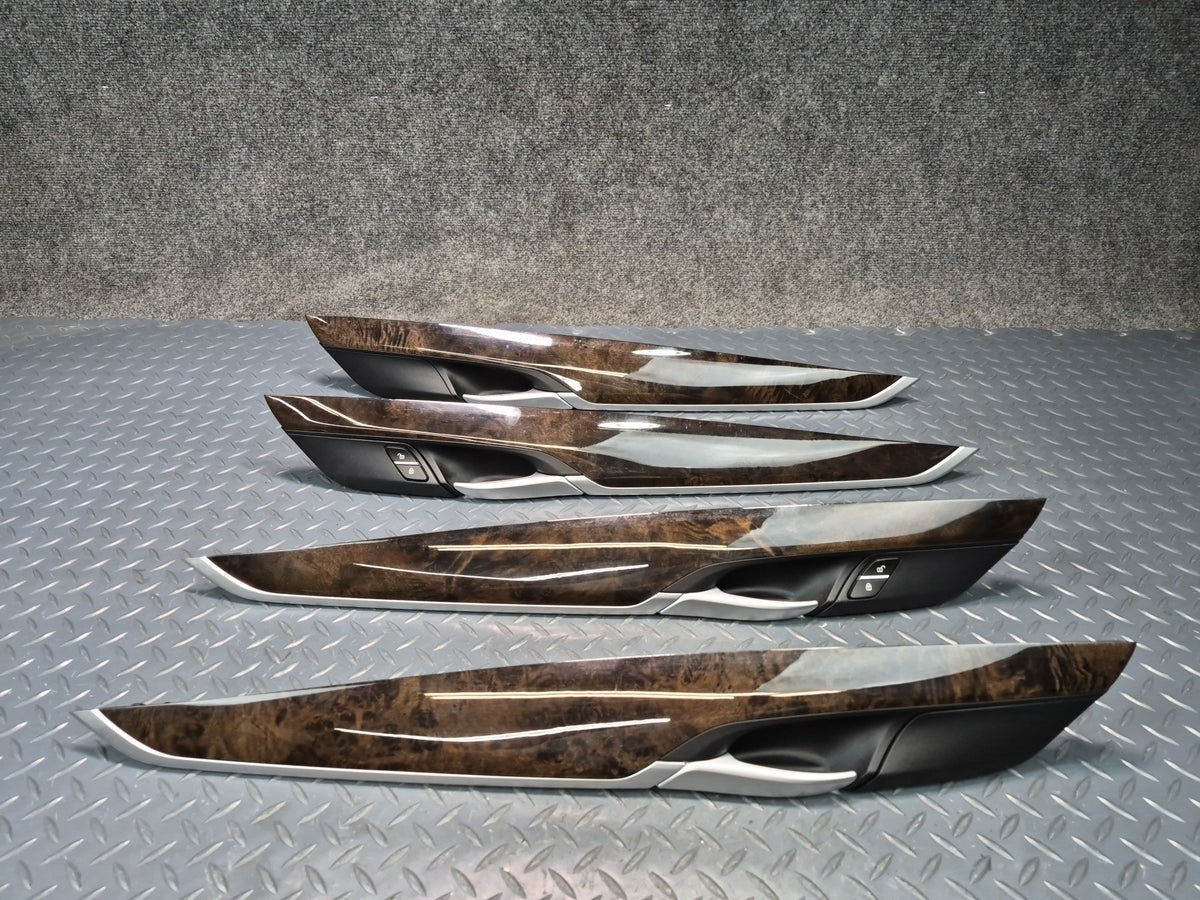 2014-2018 BMW F15 X5 Front & Rear Door Wood Trim Cover Panel Set of 4