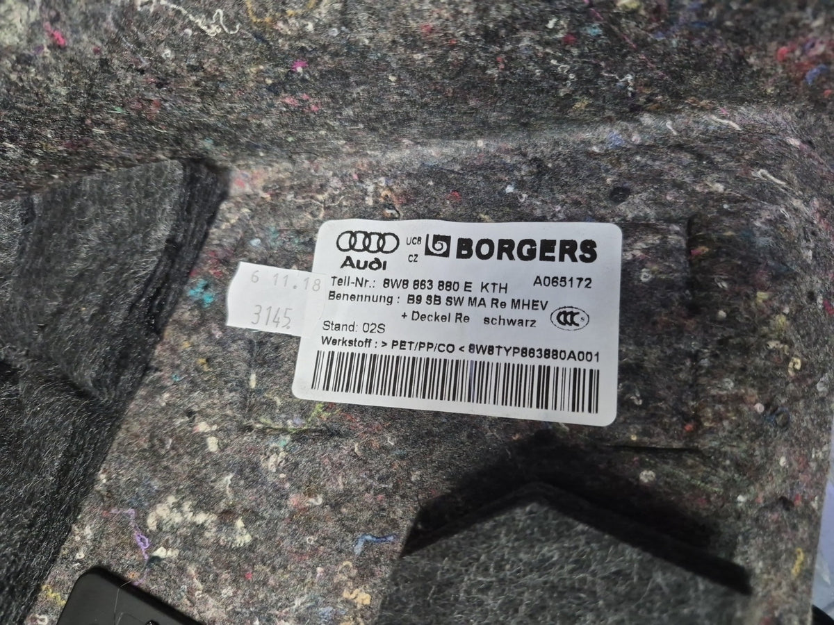 18-21 Audi S5 A5 Sportback Trunk Rear Right Quarter Panel Trim Cover Black OEM
