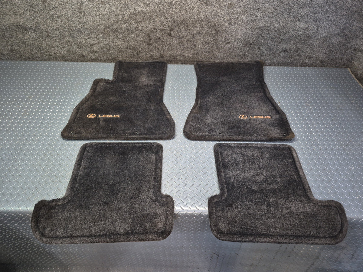 02-10 Lexus UZZ40L SC430 Front & Rear Left Right Floor MAT Carpet Black Set OEM