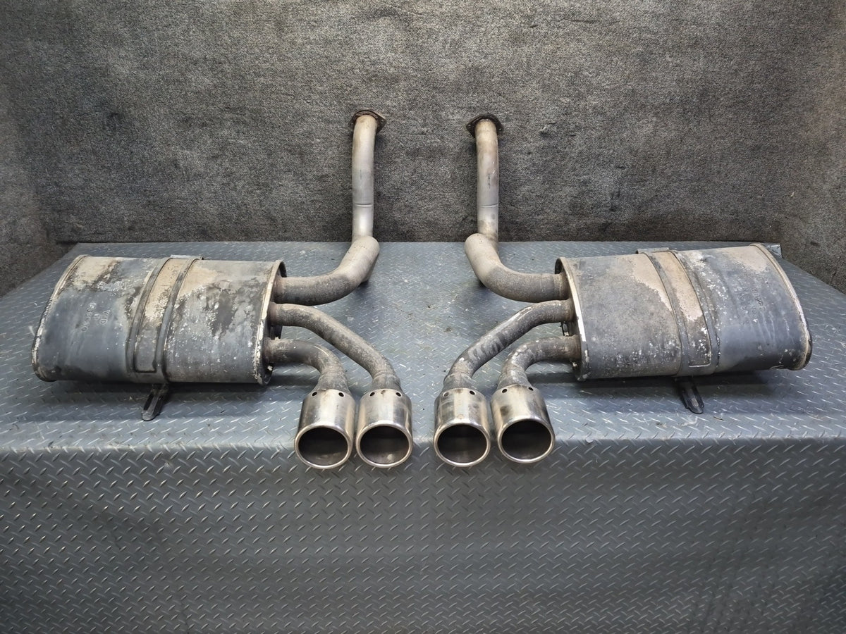 97-99 Chevrolet Corvette C5 Rear Left & Right Exhaust Muffler w Tips Set 45K OEM