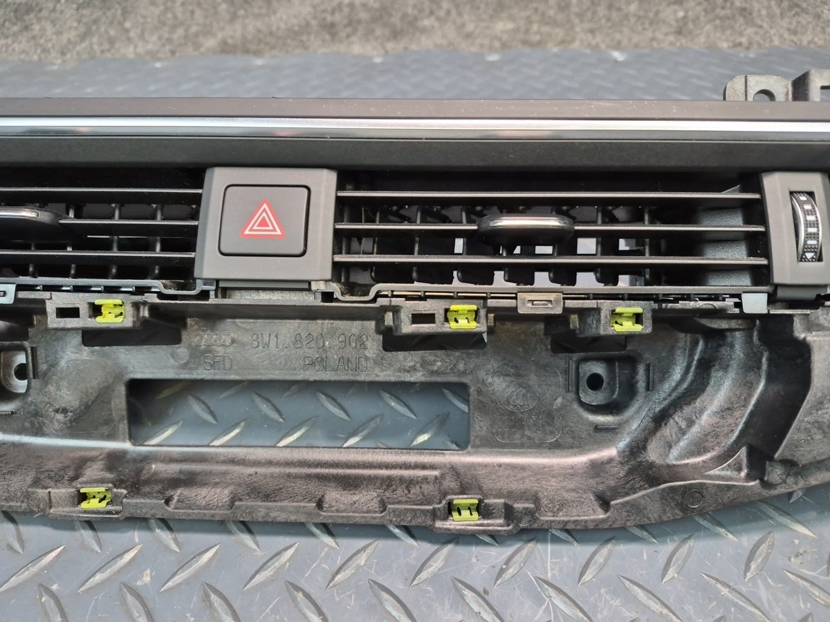 18-25 Audi A4 S4 A5 S5 Front Center Dash A/C Air Vent w Hazard Switch Black OEM