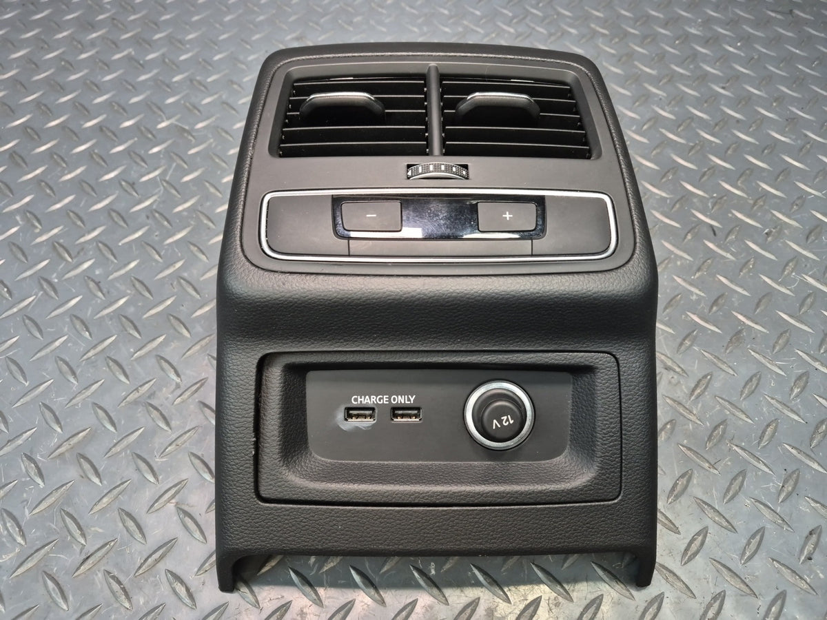 17-25 Audi S4 S5 Rear Center Console A/C Heater Air Vent w 12V Socket Black OEM