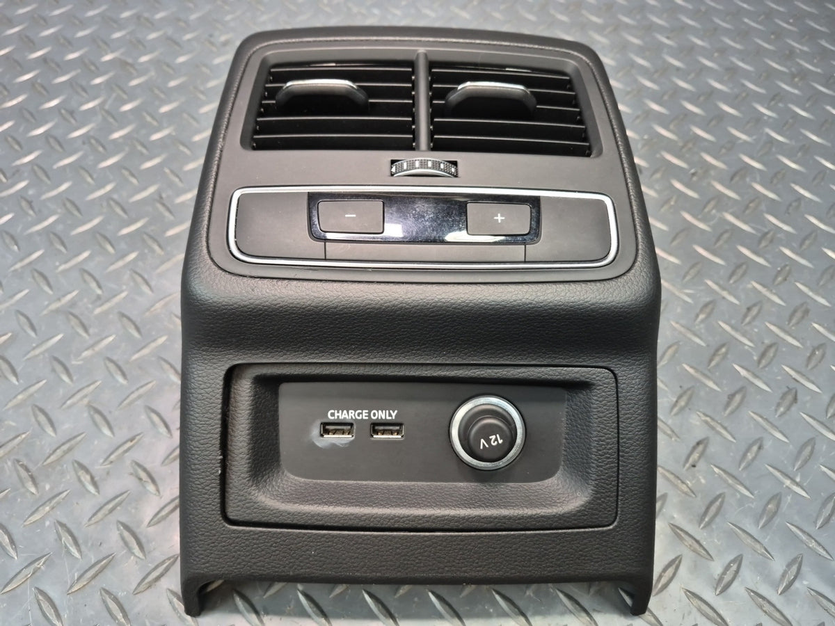 17-25 Audi S4 S5 Rear Center Console A/C Heater Air Vent w 12V Socket Black OEM