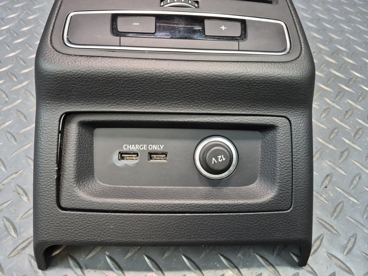 17-25 Audi S4 S5 Rear Center Console A/C Heater Air Vent w 12V Socket Black OEM