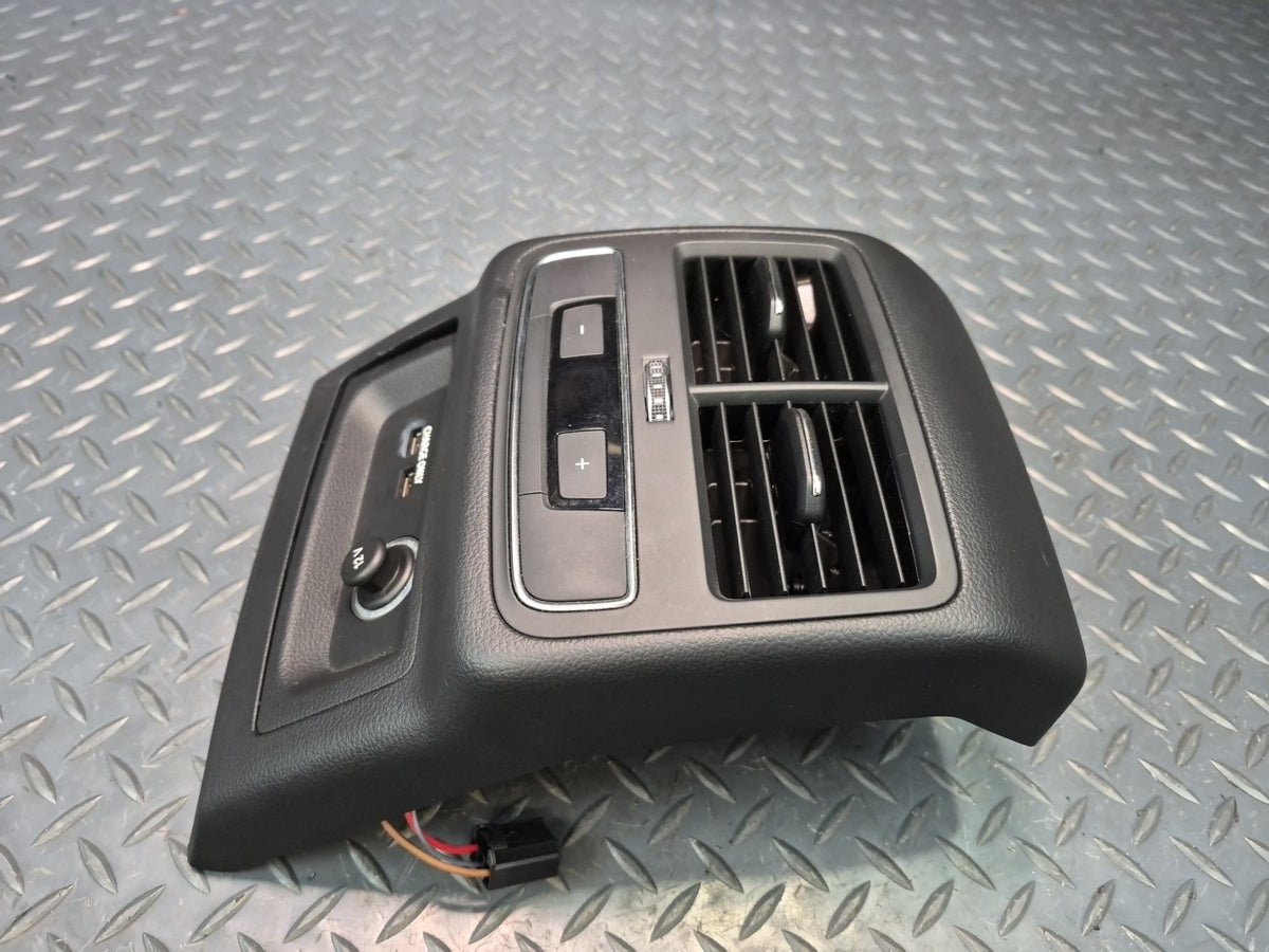 17-25 Audi S4 S5 Rear Center Console A/C Heater Air Vent w 12V Socket Black OEM