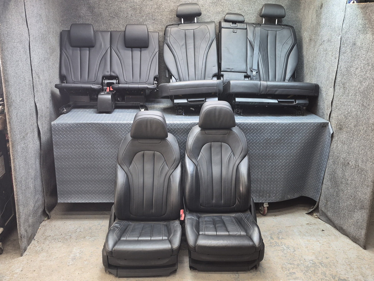 14-18 BMW F15 X5 Front Rear 2ND 3RD ROW Comfort Heated Leather Seat Set 72k