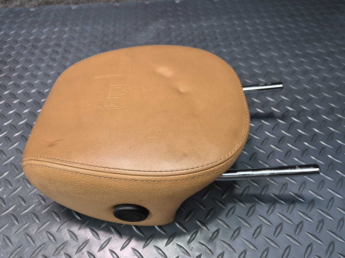 2003-2010 Porsche Cayenne 957 Front Seat Left & Right Leather Headrest Set of 2
