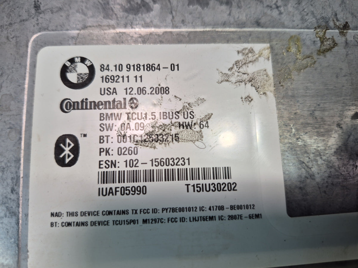06-08 BMW E85 Z4 Bluetooth Telematics Control Module 9181864 OEM