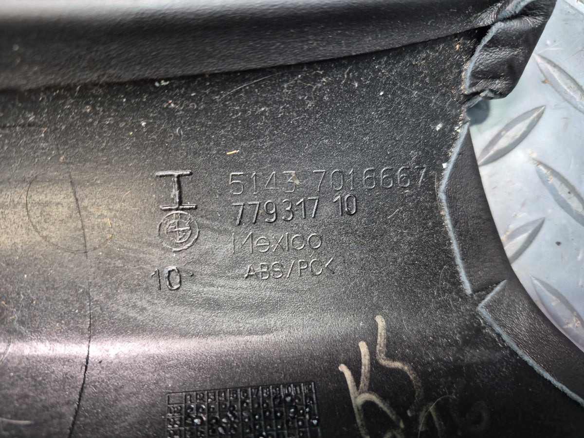03-08 BMW E85 Z4 Roadster Front Left Interior A Pillar Leather Trim Panel OEM