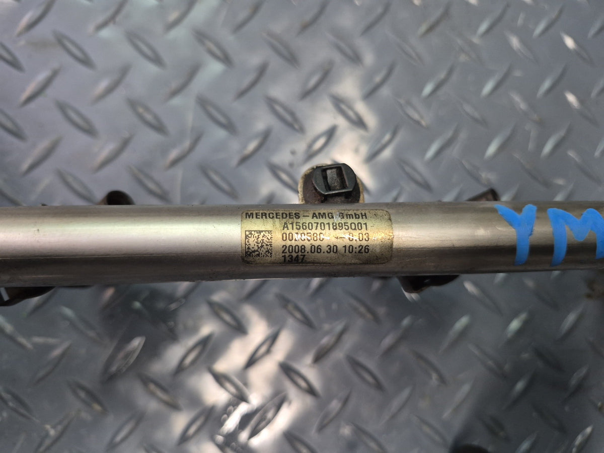 08-11 Mercedes W221 S63 AMG M156 6.3L Engine Fuel Rail w Injector Set OEM