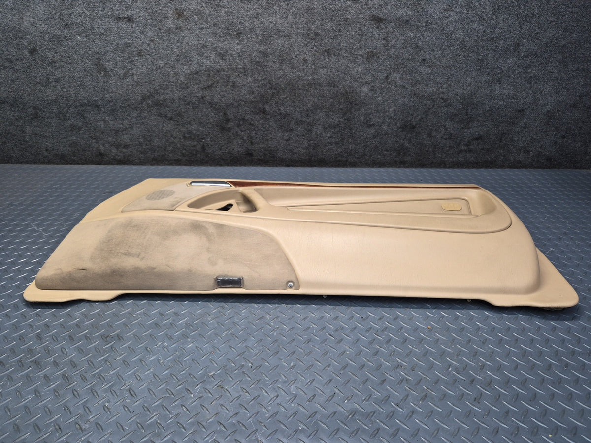 96-02 Mercedes R129 SL500 Right Door Interior Trim Cover Panel Beige Damaged