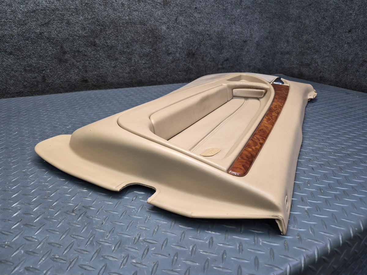 96-02 Mercedes R129 SL500 Right Door Interior Trim Cover Panel Beige Damaged