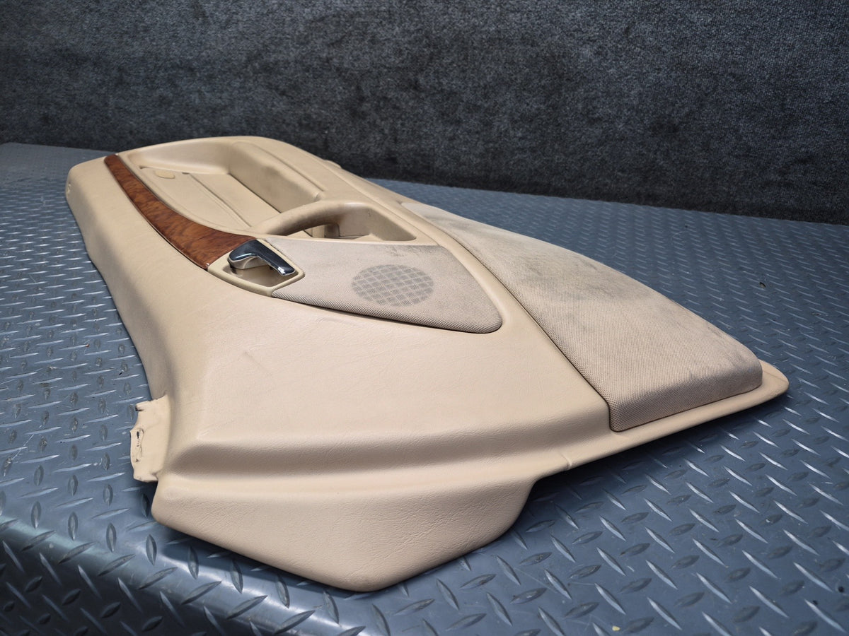 96-02 Mercedes R129 SL500 Right Door Interior Trim Cover Panel Beige Damaged