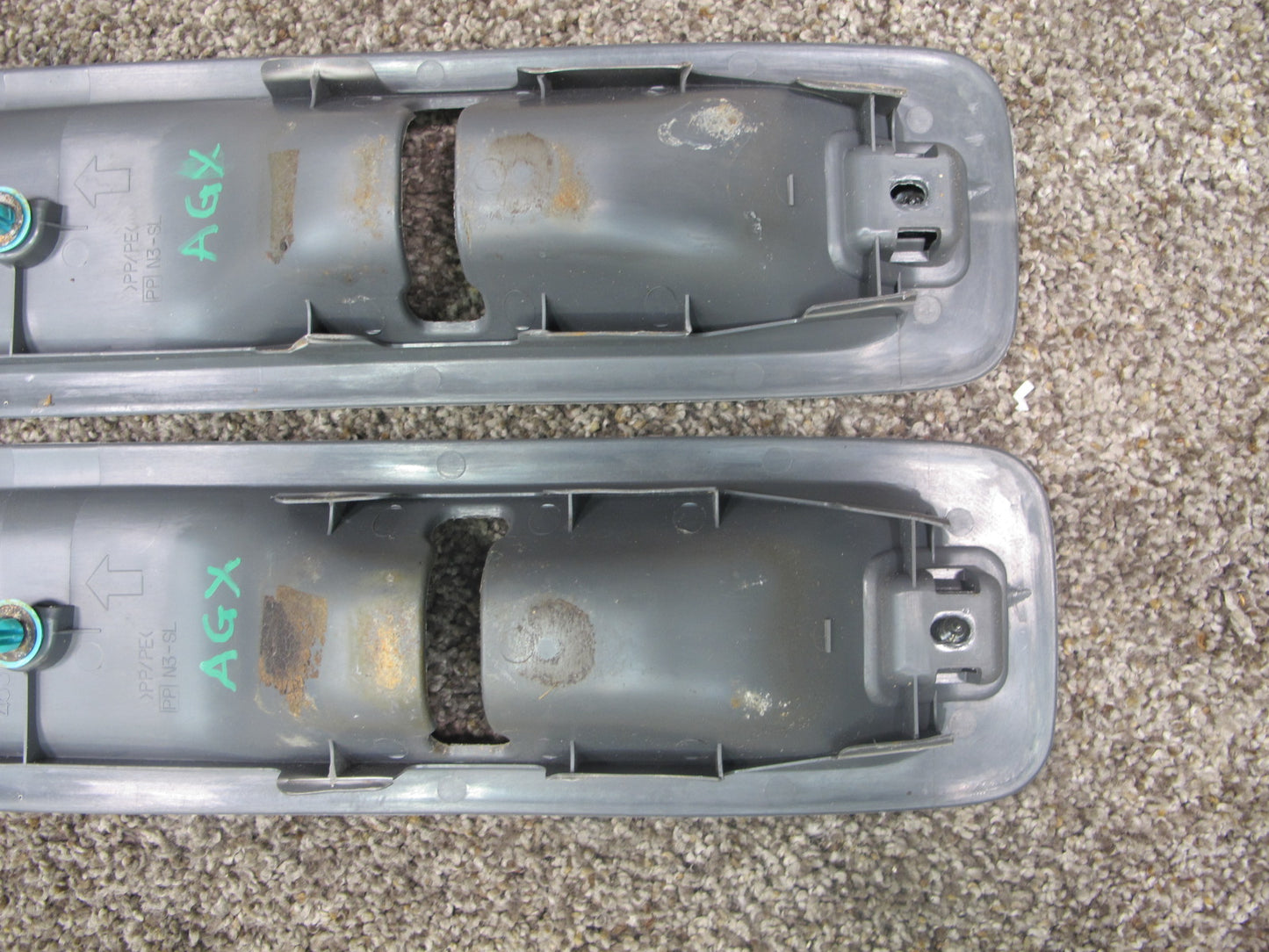 2003-2009 LEXUS GX470 REAR THIRD 3RD ROW ANCHOR SEAT RAIL TRIM COVER SET OF 2