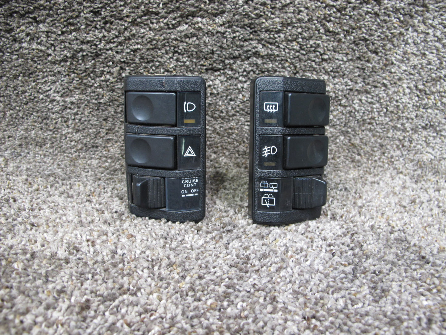 84-89 NISSAN Z31 SET OF 2 DASH FOG LIGHT HAZARD CRUISE DEFROST SWITCH OEM