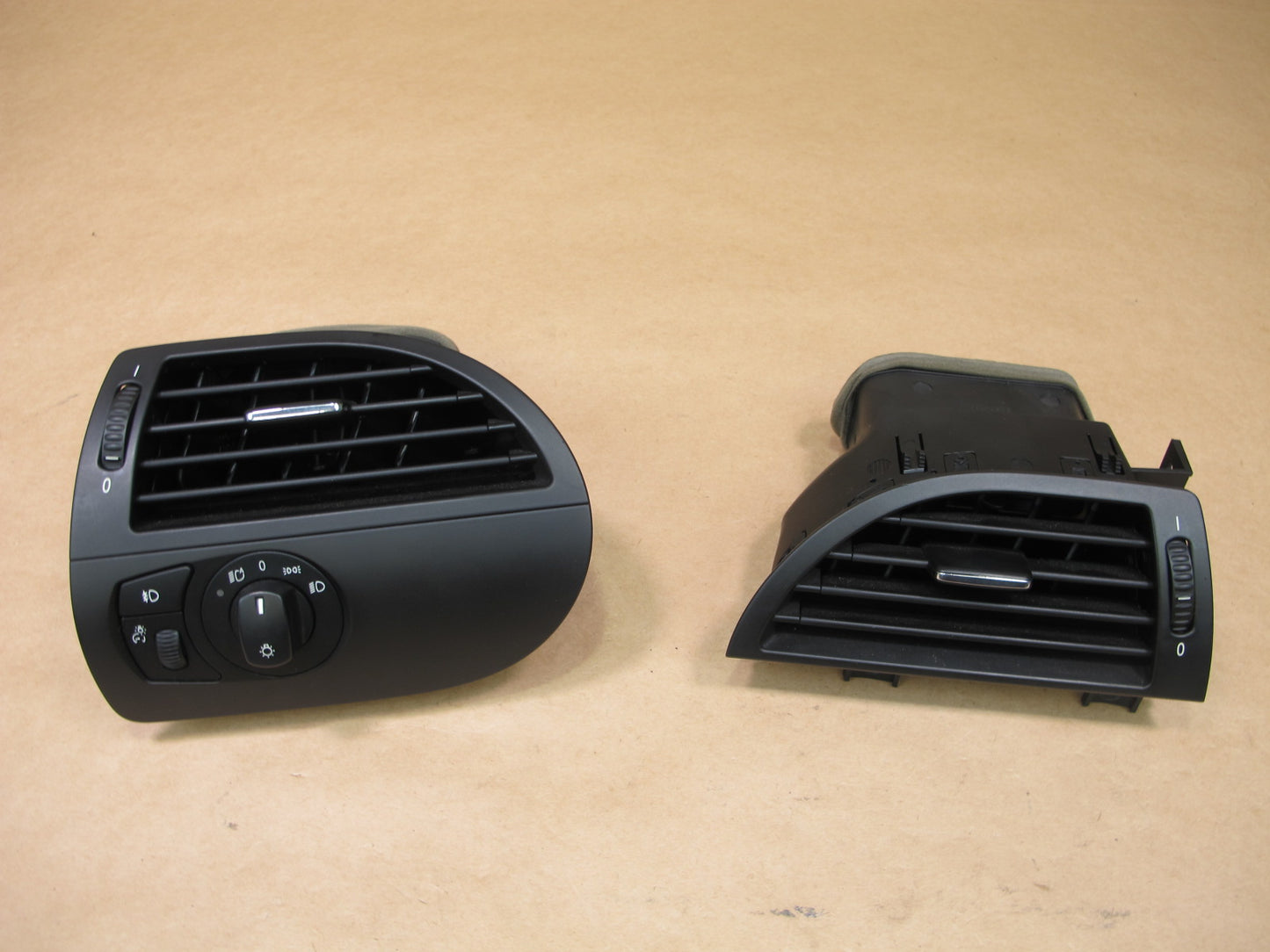 06-10 BMW E63 6-SERIES DASH SET OF 2 FRONT A/C AIR VENT W HEADLIGHT SWITCH OEM