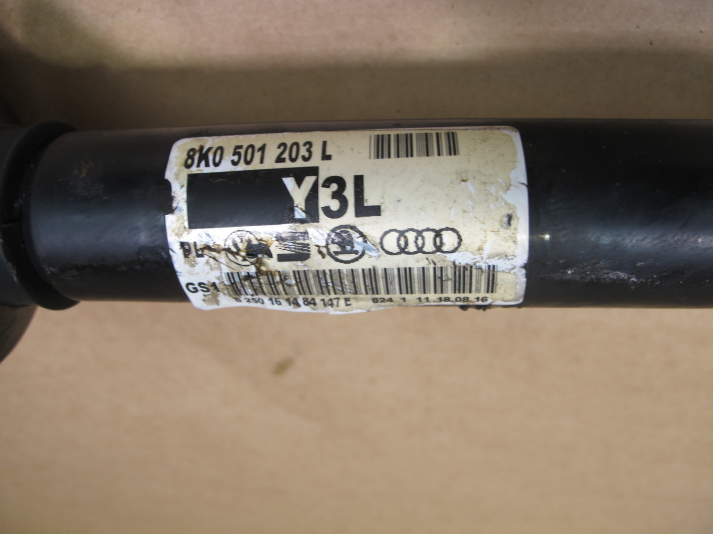 10-12 AUDI 8T S5 S4 AWD REAR LEFT AXLE SHAFT 8K0501203L OEM