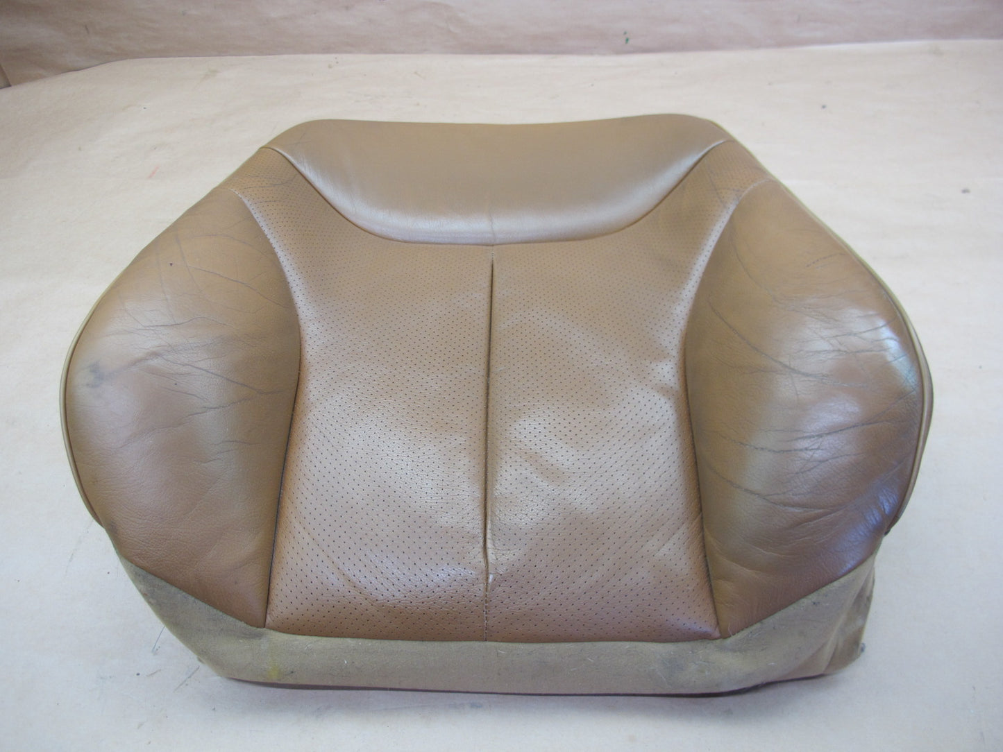 94-99 MERCEDES W140 S-CLASS FRONT LEFT SEAT UPPER BACKREST LEATHER CUSHION OEM