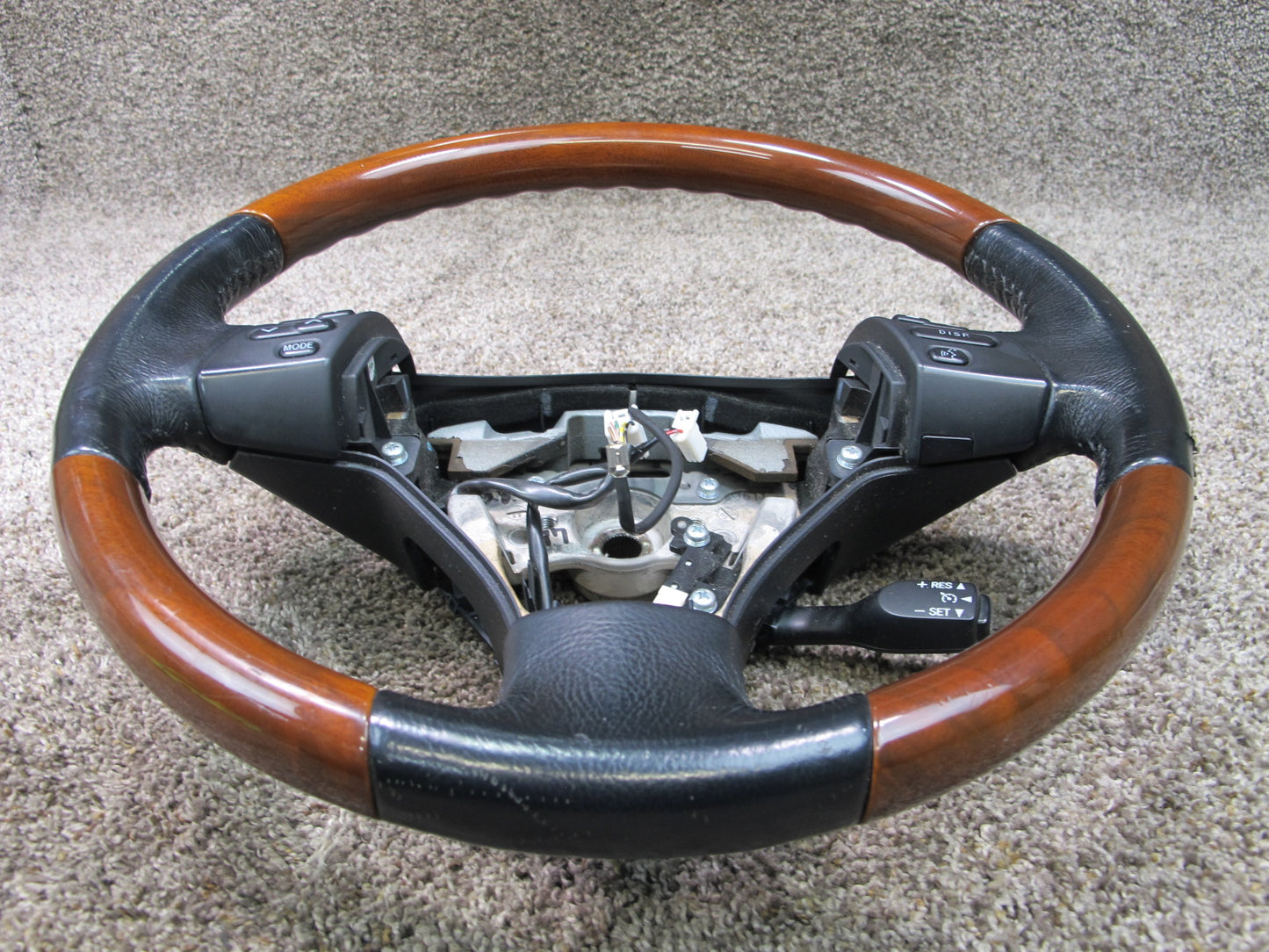 06-08 LEXUS XU30 RX400h LEATHER WOOD STEERING W CONTROLS OEM