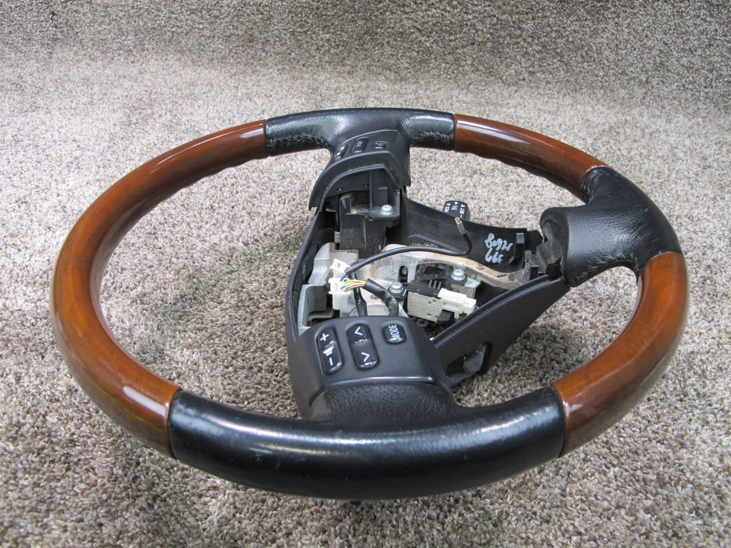 06-08 LEXUS XU30 RX400h LEATHER WOOD STEERING W CONTROLS OEM