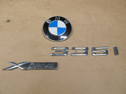 12-18 BMW F30 335i xDRIVE REAR TRUNK LID EMBLEM LOGO BADGE SYMBOL SET OEM