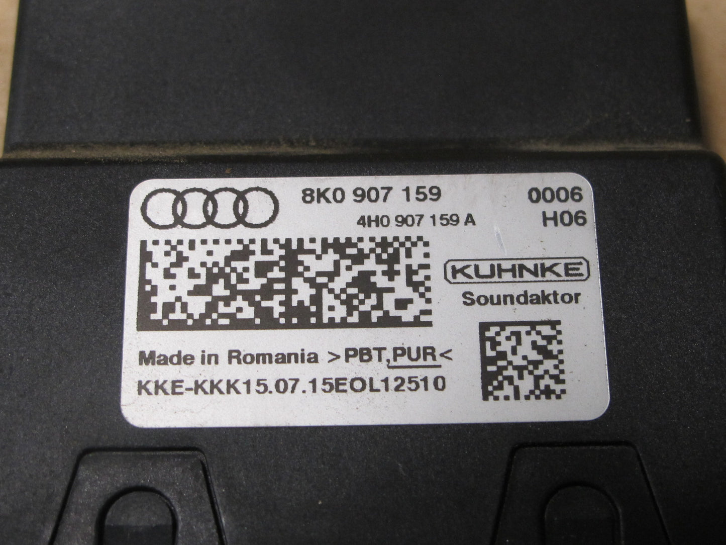 13-16 AUDI B8 A4 S4 IMPACT SOUND CONTROL MODULE UNIT 8K0907159A OEM