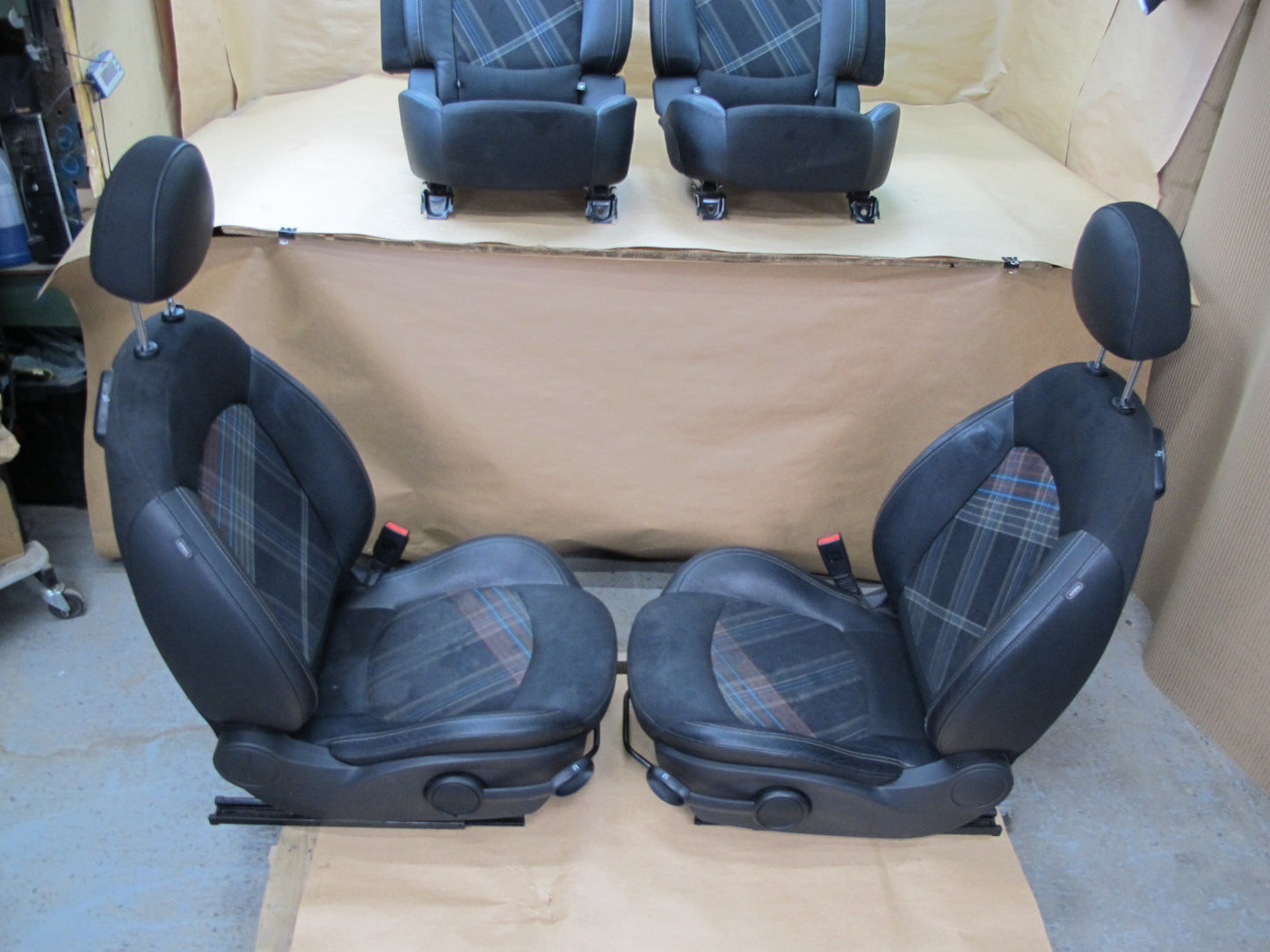 13-16 MINI COOPER S R61 PACEMAN FRONT & REAR LEATHER SEAT SET OEM