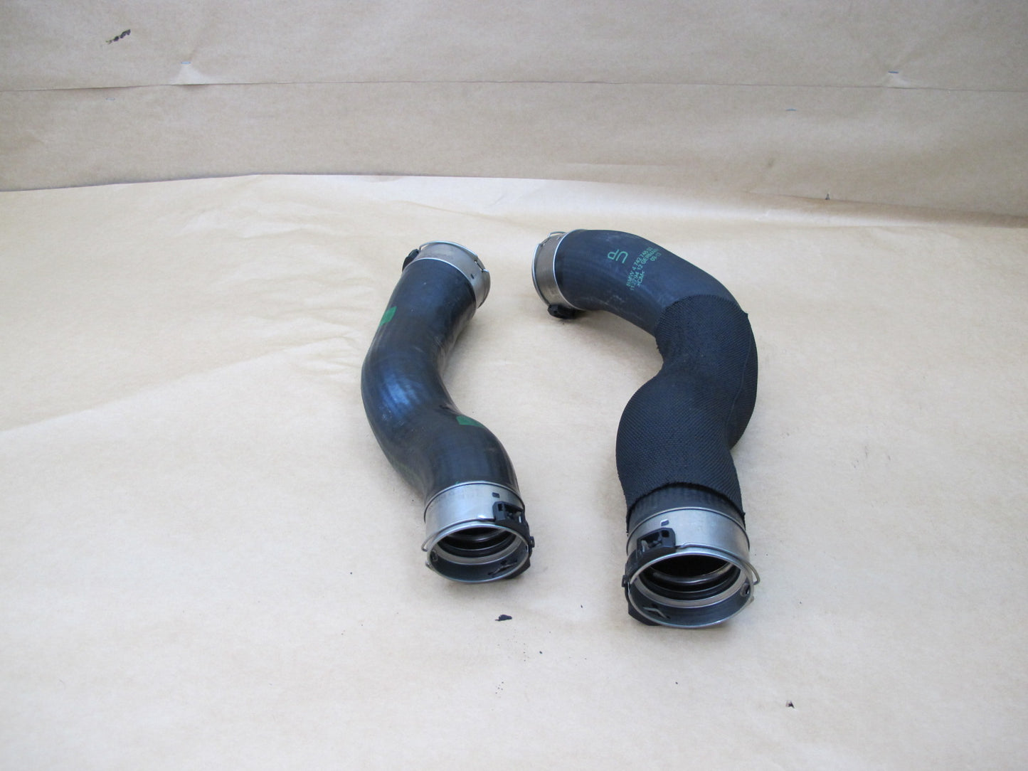 14-15 BMW F30 F31 F34 N47 INTERCOOLER HOSE PIPE LINE SET OF 2