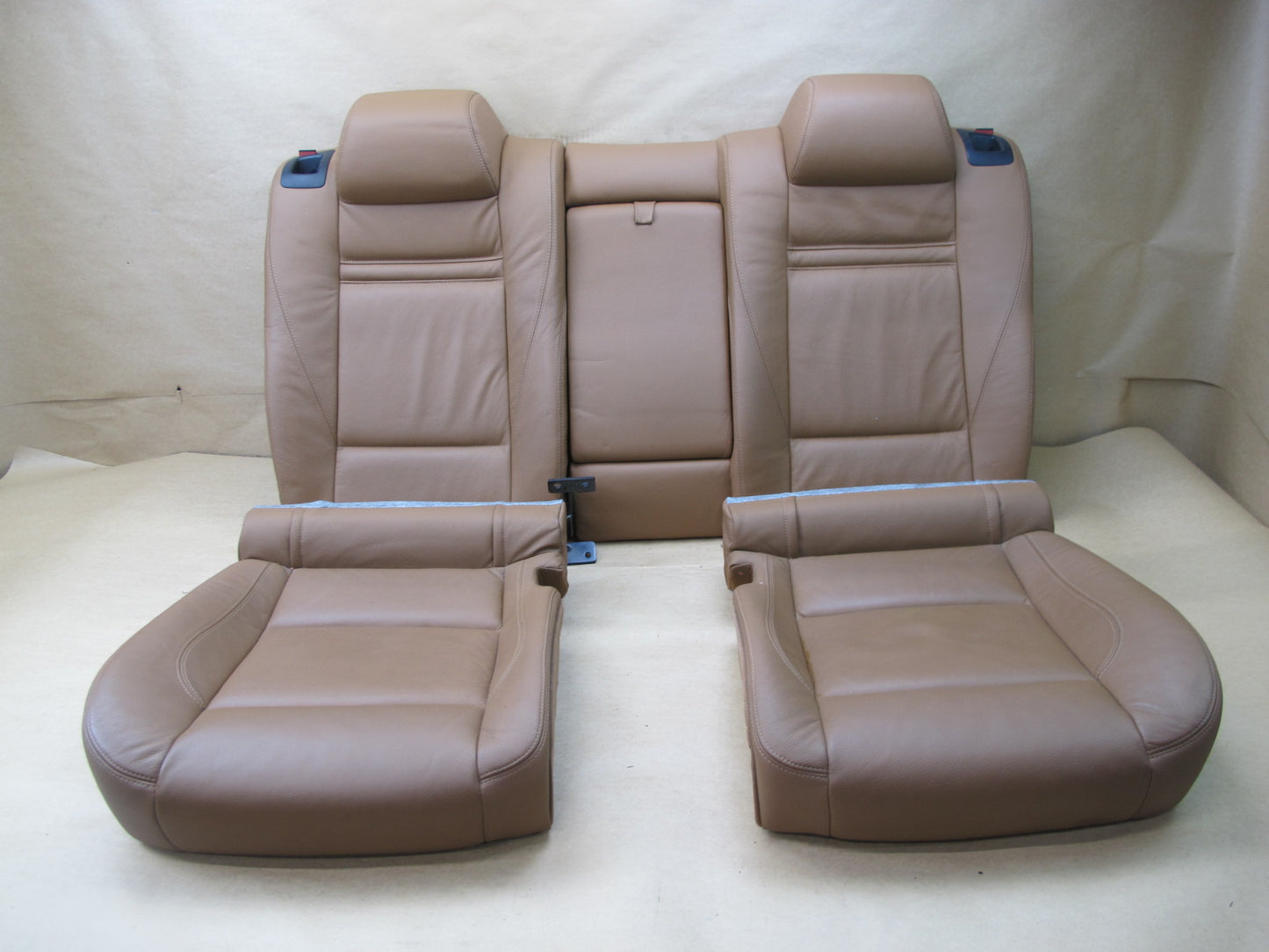 2008-2014 BMW E71 E72 X6 REAR LEATHER NEVADA SADDLE BROWN SEAT CUSHION SET