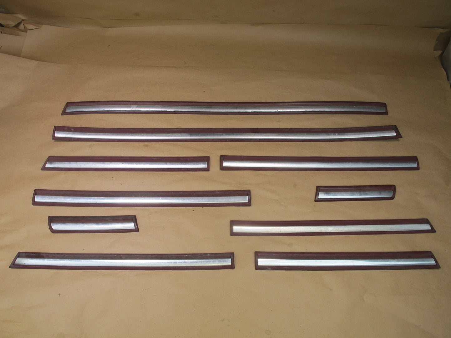 92-97 FORD F-150 SUPER CAB FRONT REAR EXTERIOR BODY MOLDING TRIM SET OF 10 OEM