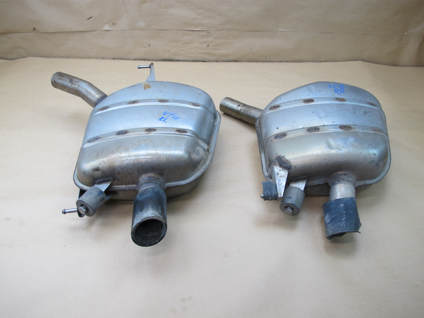 11-13 BMW F10 535i 535xi N55 SET OF 2 REAR LEFT & RIGHT EXHAUST MUFFLER OEM