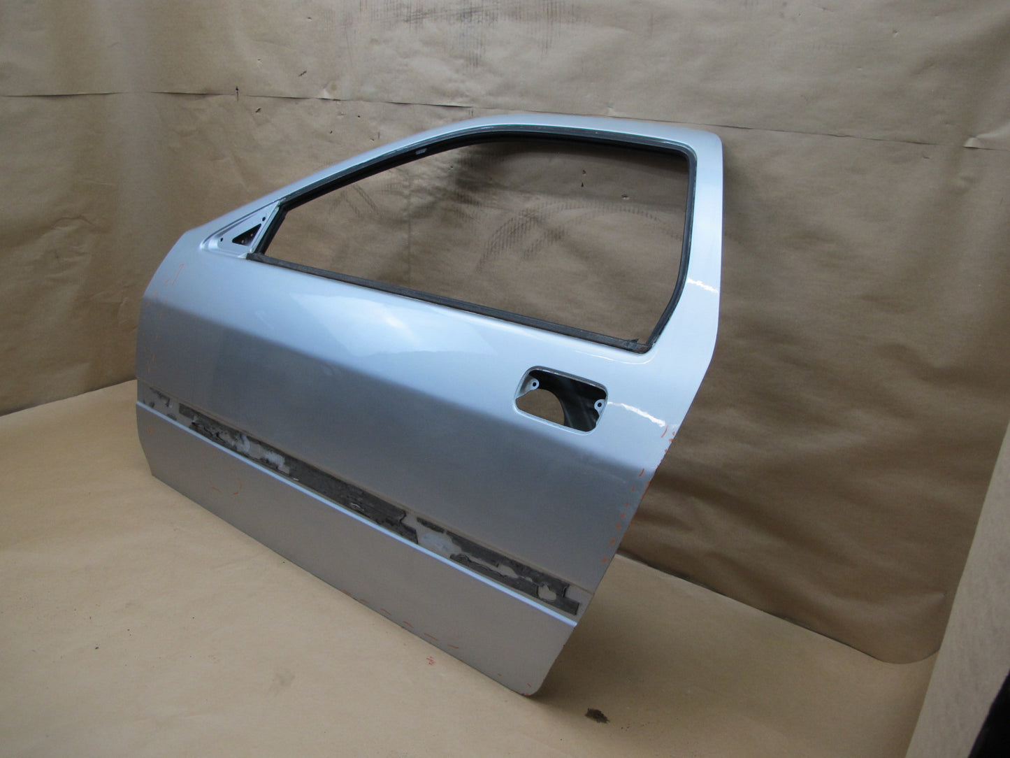 86-88 MAZDA RX7 COUPE LEFT DOOR SHELL PANEL SILVER OEM