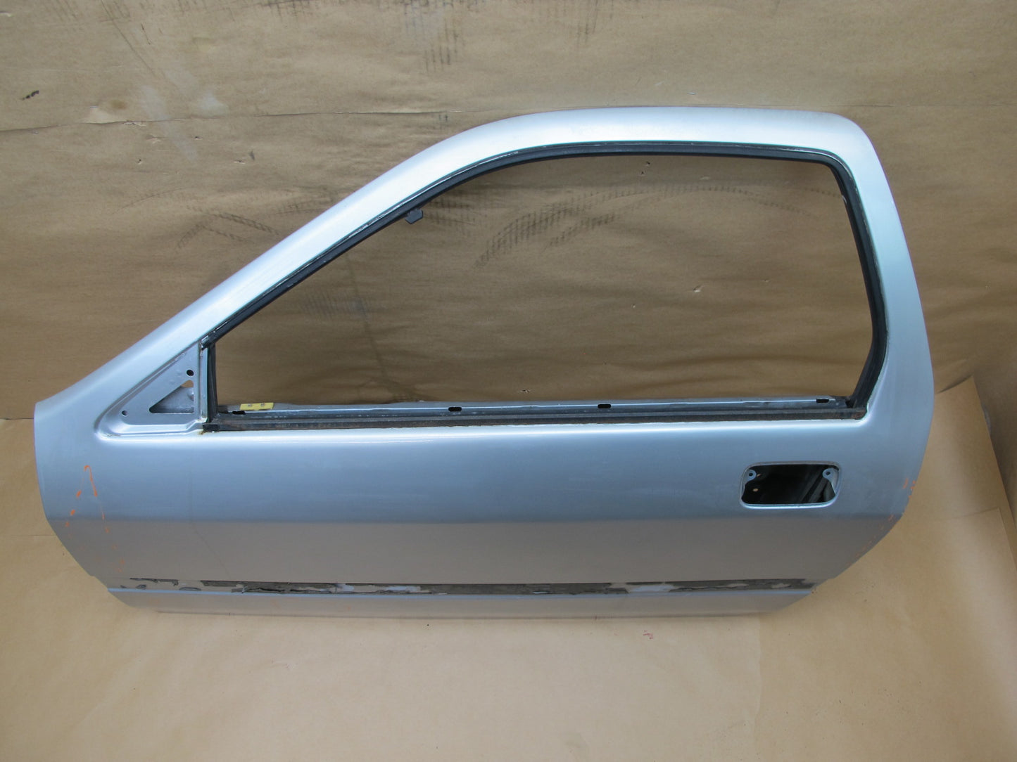 86-88 MAZDA RX7 COUPE LEFT DOOR SHELL PANEL SILVER OEM