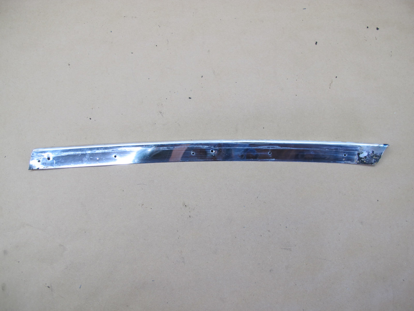 73-85 MERCEDES R107 WINDSHIELD DOOR CHROME TRIM MOLDING SET OEM