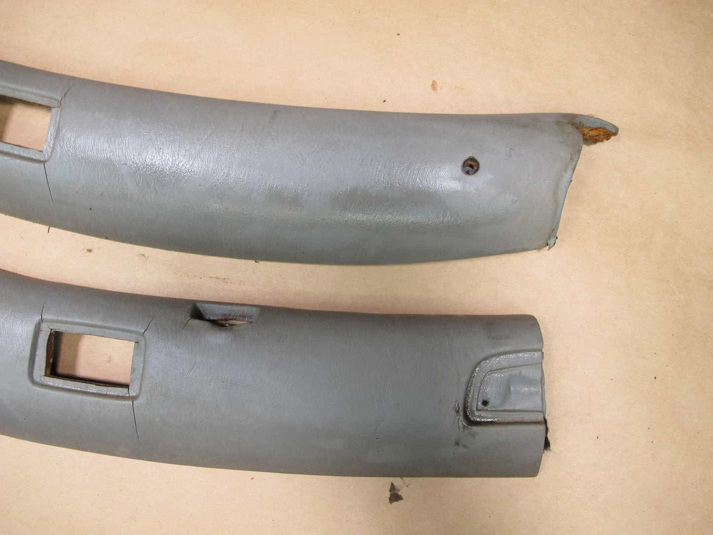 73-85 MERCEDES R107 CONVERTIBLE SET OF 2 FRONT WINDSHIELD TRIM PANEL OEM