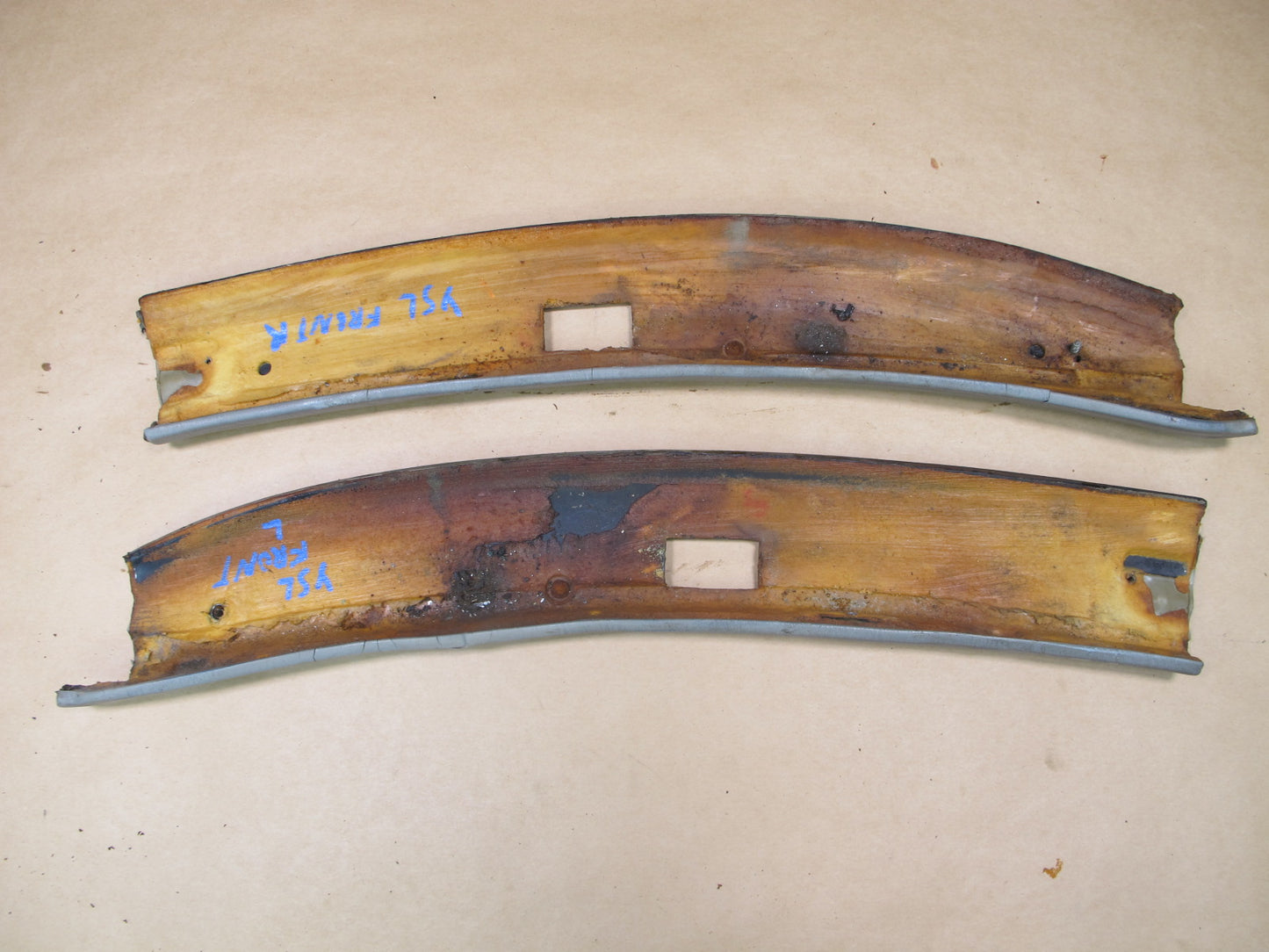 73-85 MERCEDES R107 CONVERTIBLE SET OF 2 FRONT WINDSHIELD TRIM PANEL OEM