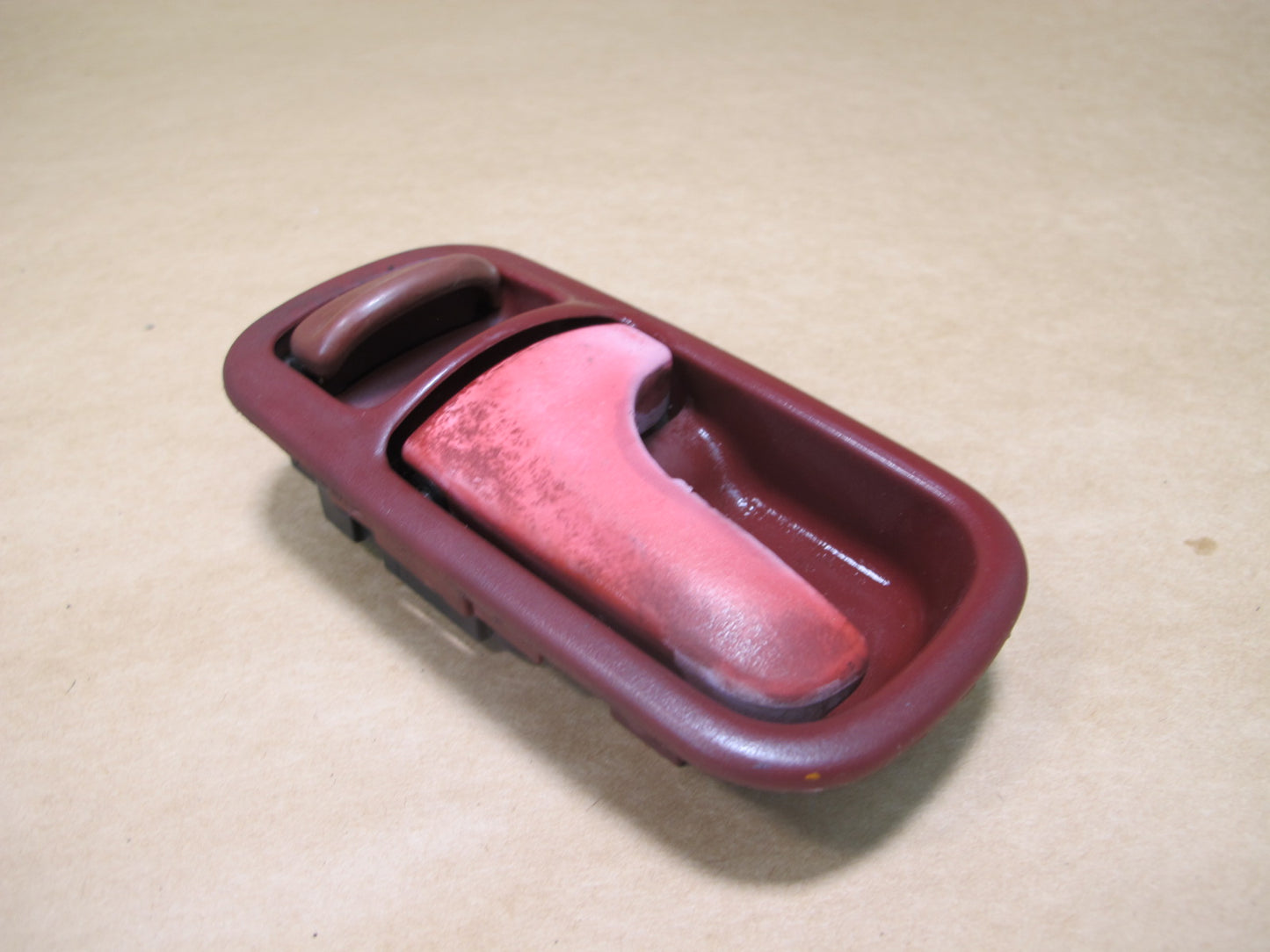 90-96 NISSAN Z32 300ZX FRONT LEFT DRIVER DOOR INTERIOR DOOR HANDLE RED OEM