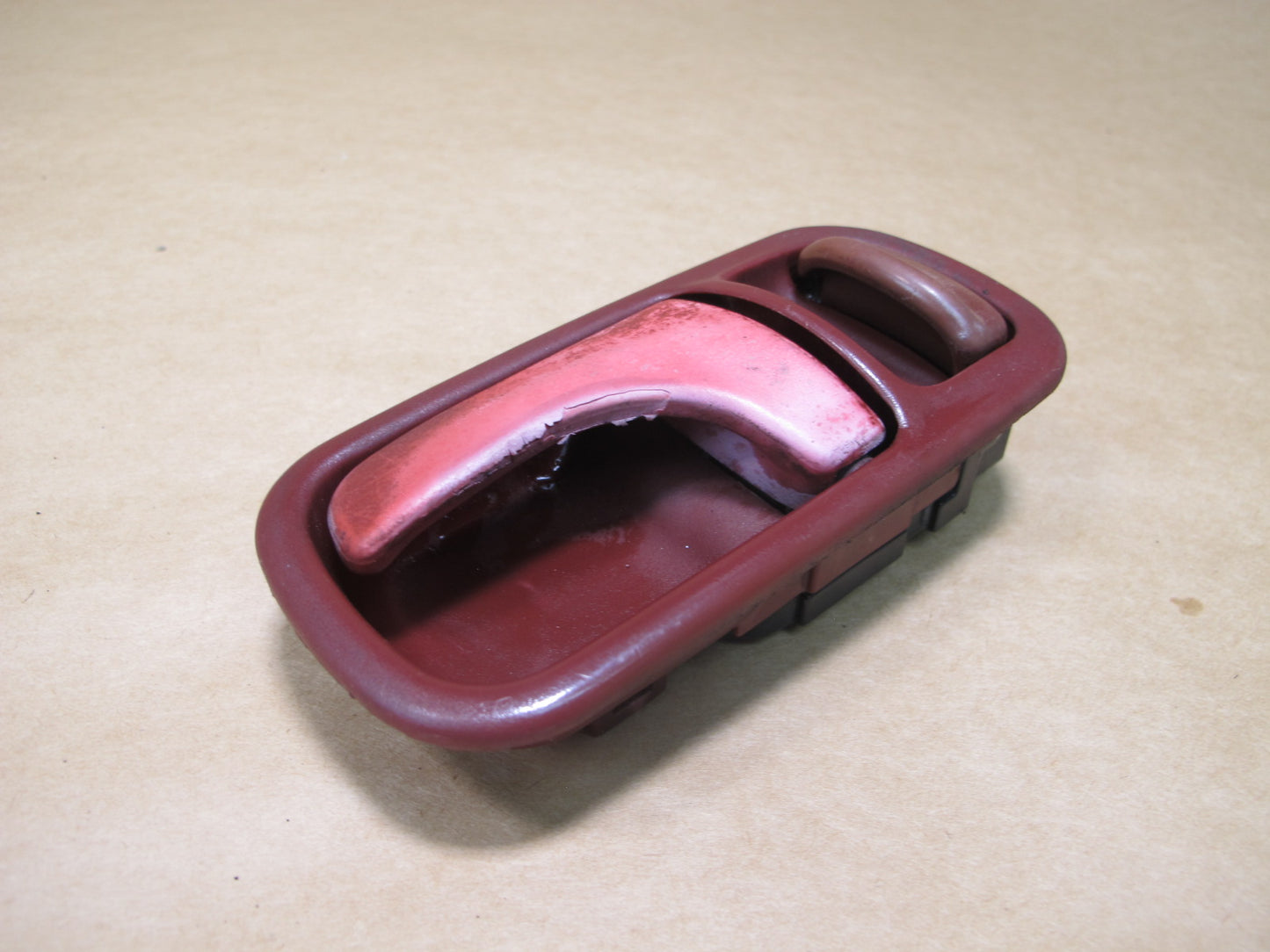 90-96 NISSAN Z32 300ZX FRONT LEFT DRIVER DOOR INTERIOR DOOR HANDLE RED OEM