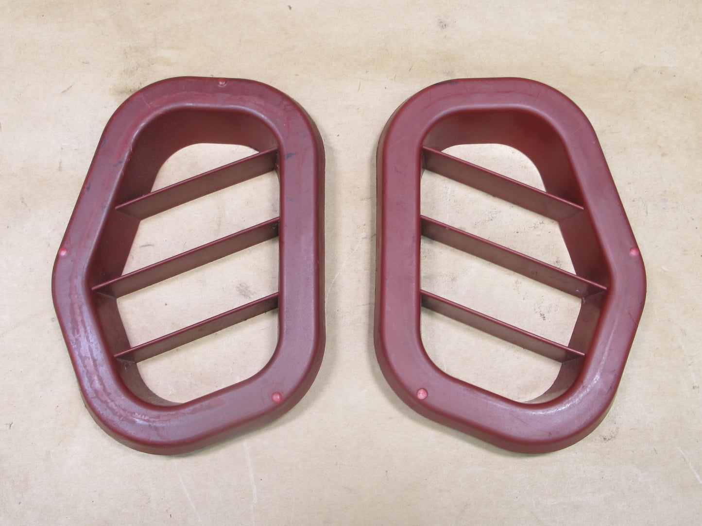 90-93 NISSAN Z32 300ZX SET OF 2 FRONT RIGHT & LEFT DOOR VENT TRIM RED OEM