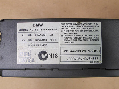 01-06 BMW E46 3-SERIES CD CHANGER W MAGAZINE 0026418 OEM
