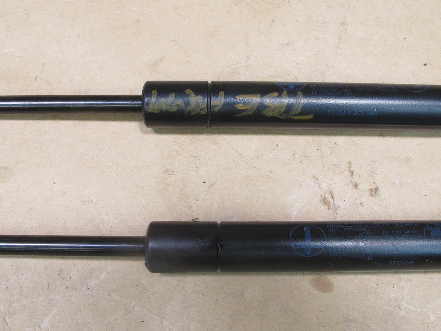 01-06 BMW E46 3-SERIES SET OF 2 FRONT HOOD SHOCK STRUT SUPPORT OEM