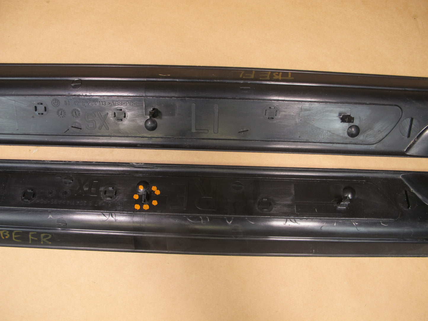 01-06 BMW E46 COUPE CONVERTIBLE SET OF 2 DOOR SCUFF SILL PLTE TRIM OEM