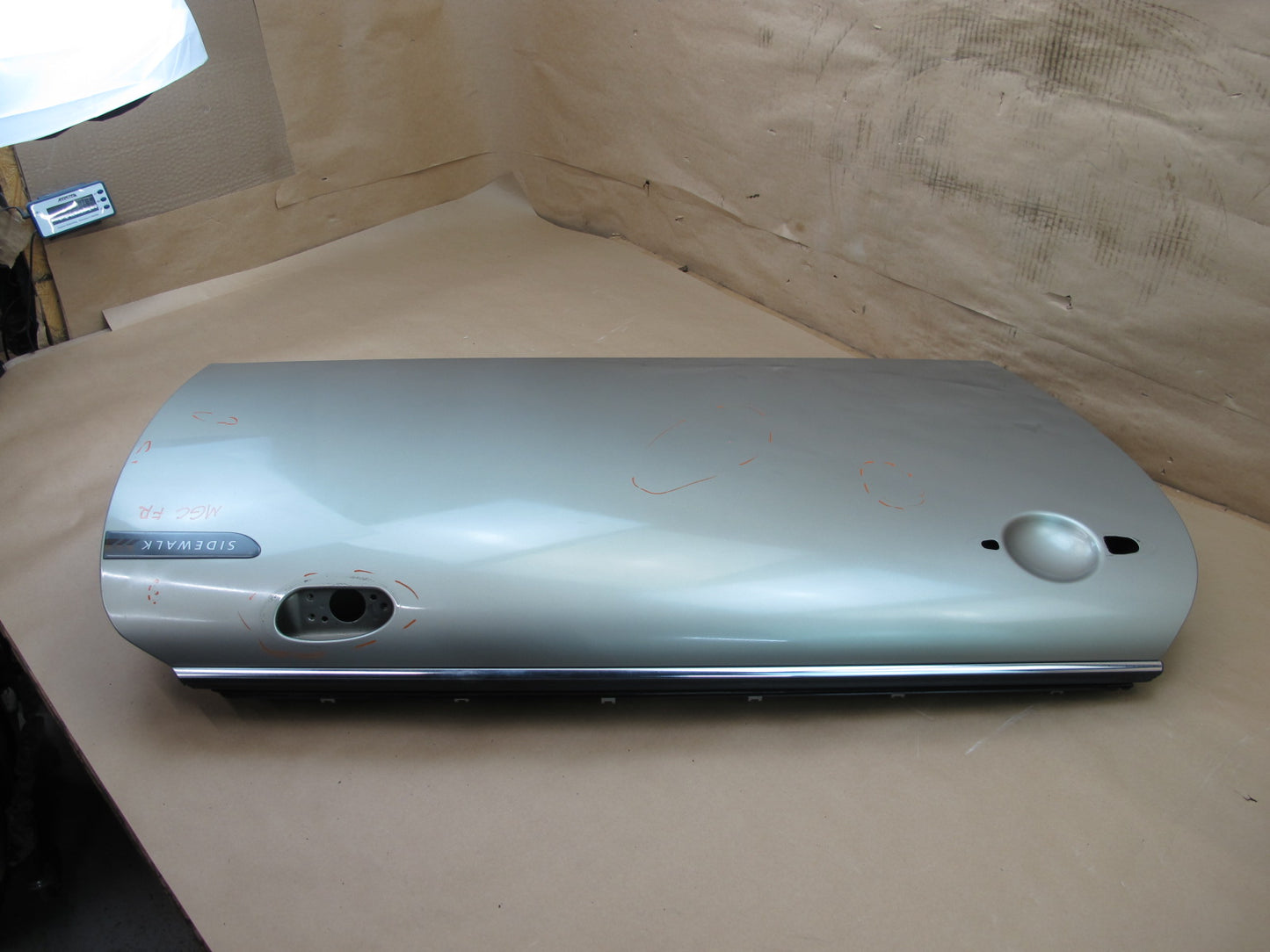 02-08 MINI COOPER R50 R53 R52 FRONT RIGHT DOOR SHELL PANEL SILVER SIDEWALK OEM