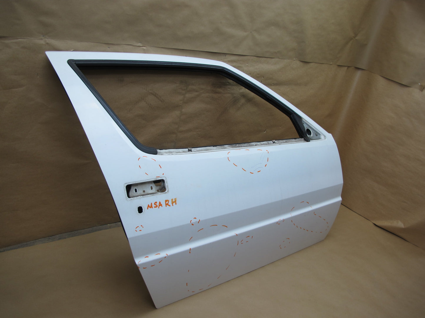 87-88 MITSUBISHI STARION FRONT RIGHT PASSENGER DOOR SHELL PANEL WHITE OEM