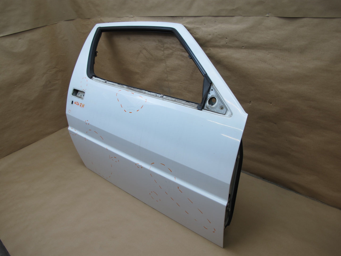 87-88 MITSUBISHI STARION FRONT RIGHT PASSENGER DOOR SHELL PANEL WHITE OEM