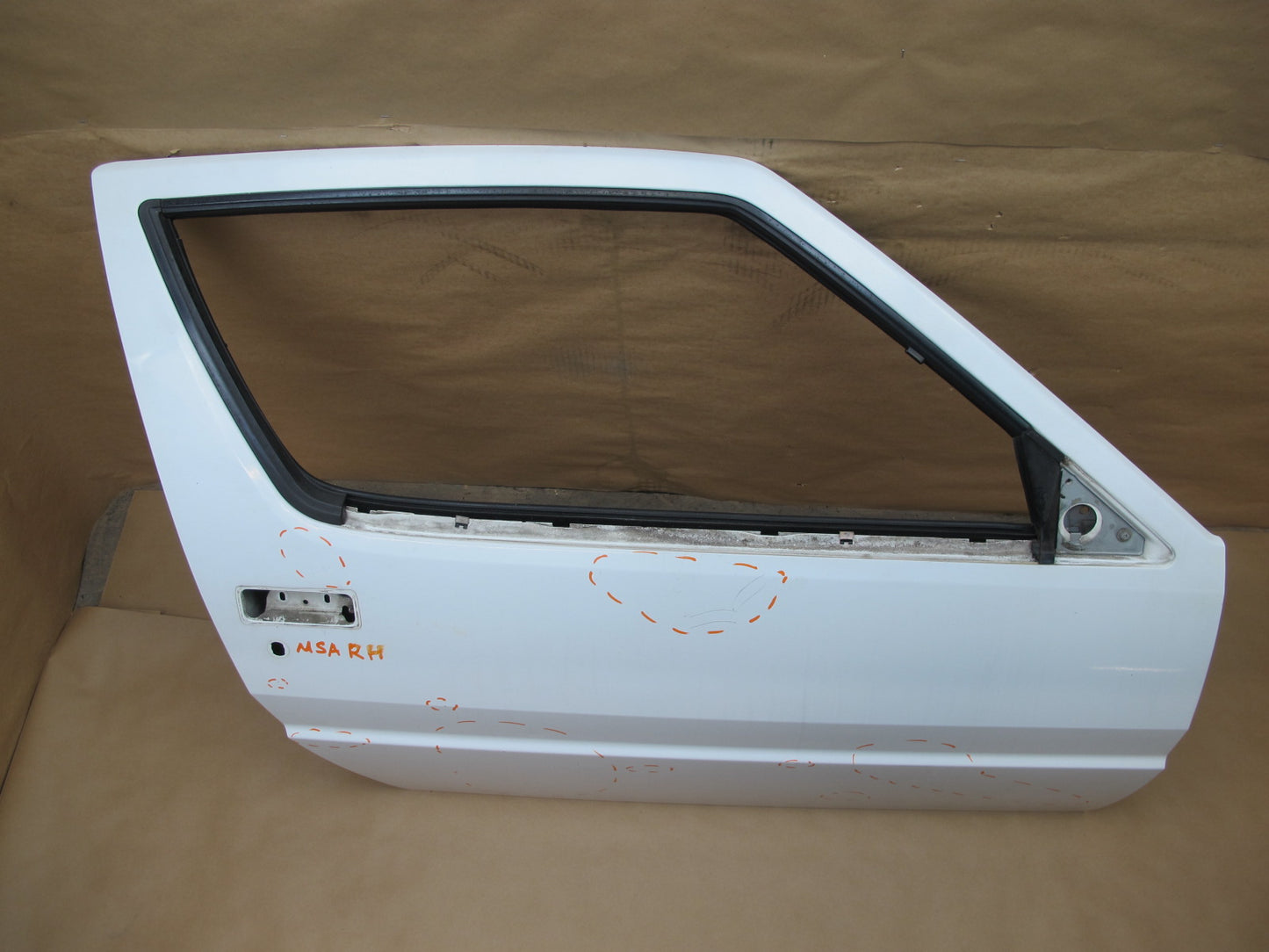 87-88 MITSUBISHI STARION FRONT RIGHT PASSENGER DOOR SHELL PANEL WHITE OEM