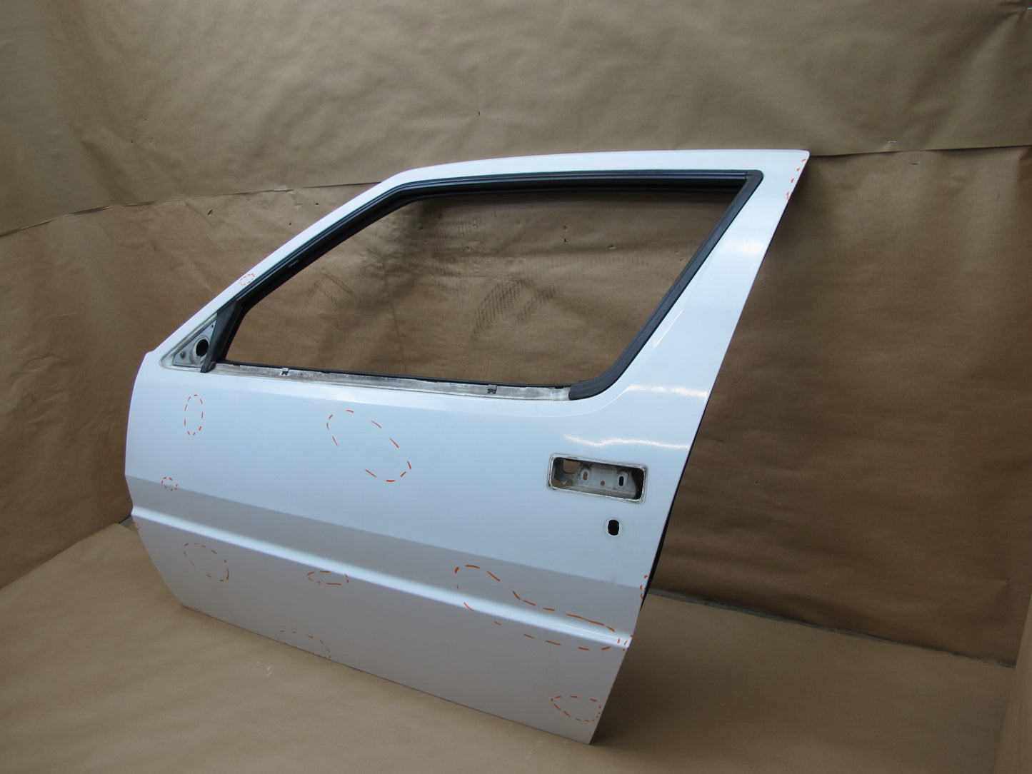 87-88 MITSUBISHI STARION FRONT LEFT DRIVER DOOR SHELL PANEL WHITE OEM